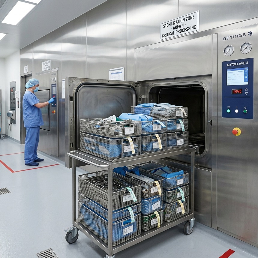 Horizontal Cylindrical High Pressure Steam Autoclave for hospital CSSD