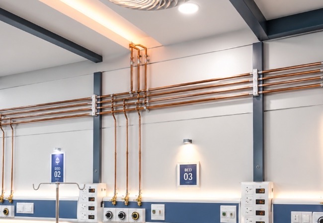 Medical gas degreased copper tubing with silver brazed joints and nitrogen purging