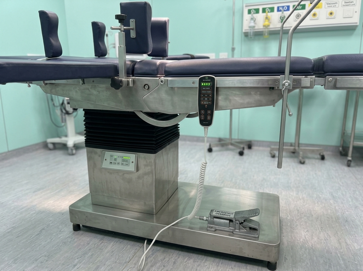 Battery operated hydraulic OT table with manual override