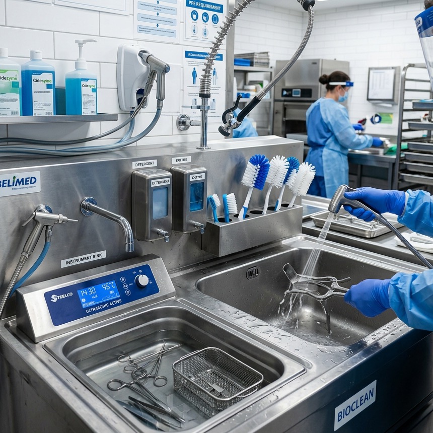 1-Bay Compact Surgical Scrub Station for minor procedure rooms
